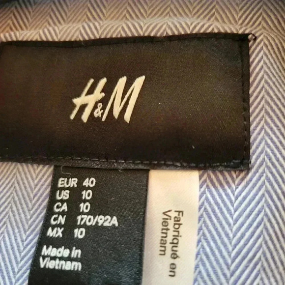 H&M  Light Weight Woman's Navy Fashion Blazer Jacket sz10 - Picture 5 of 5